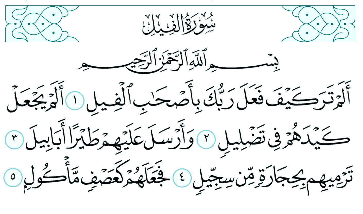 Surah Al Fil Transliteration And English Translation