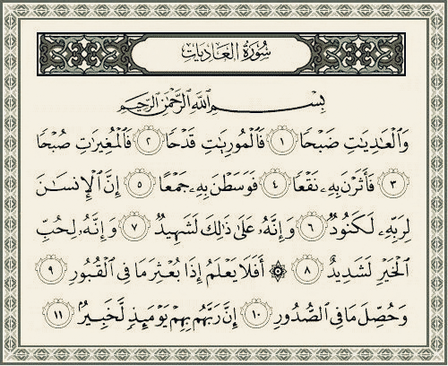 Surah Al Adiyat Transliteration 