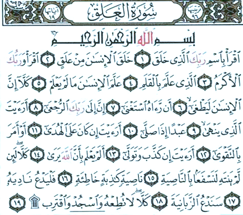 Surah Al Alaq Transliteration