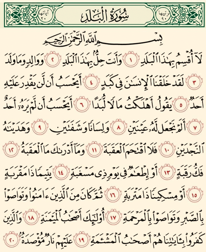 Surah Al Balad Transliteration