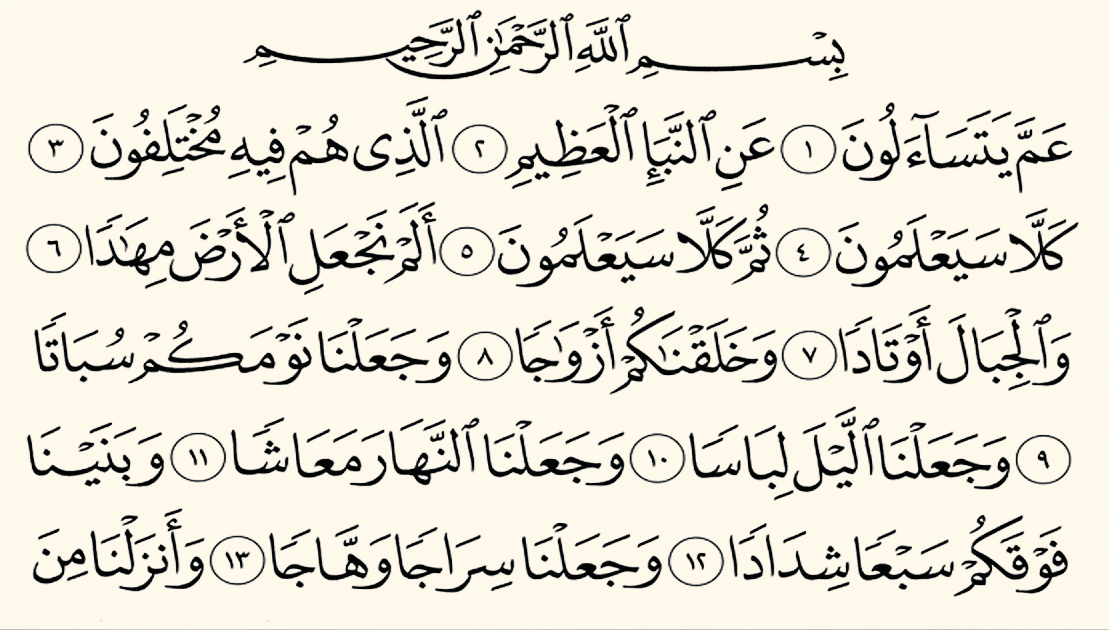 Surah Al Naba Transliteration by Hekma academy