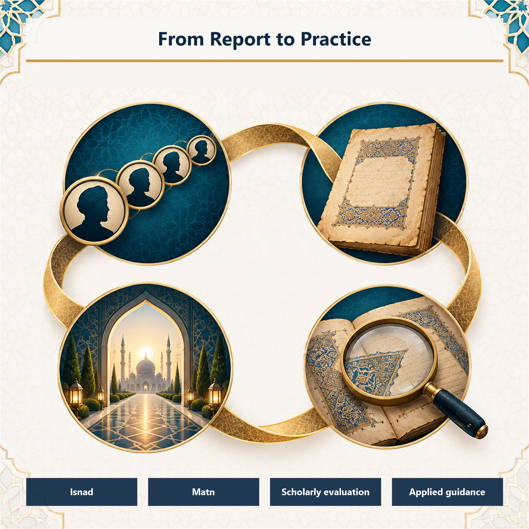 A visual path from a narrated report toward understood Prophetic practice