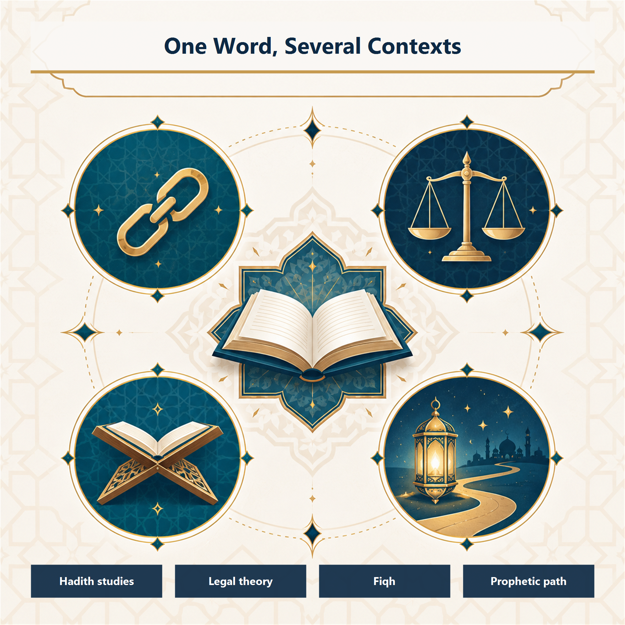 Four scholarly contexts that give Sunnah a related but distinct emphasis